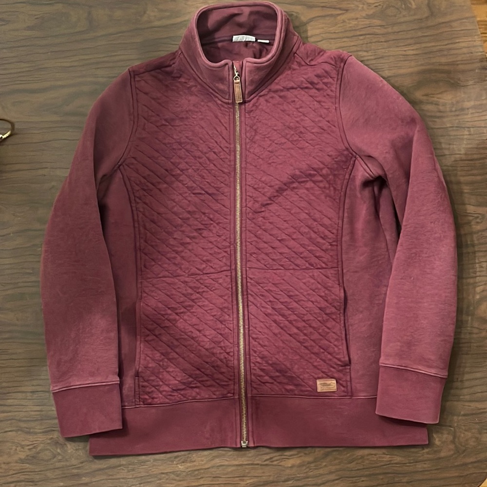 LL Bean Women's Quilted Full-Zip Sweatshirt L